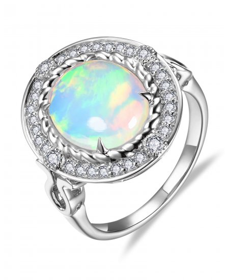 OVAL OPAL DIAMOND RING (TR6549)
