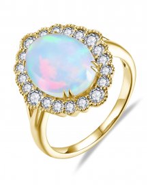 OVAL OPAL DIAMOND RING (TR6551)