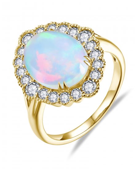 OVAL OPAL DIAMOND RING (TR6551)