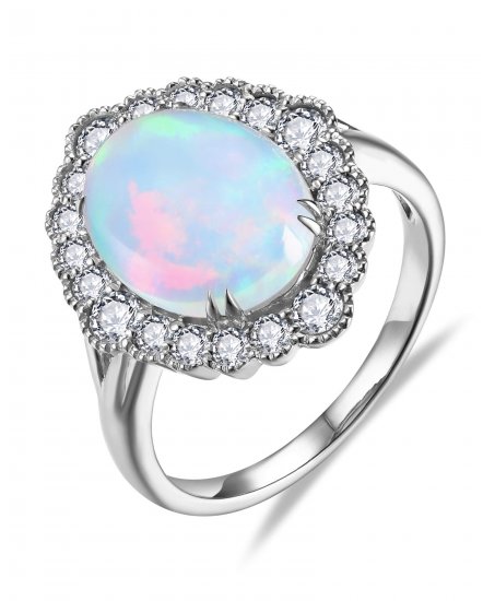 OVAL OPAL DIAMOND RING (TR6551)