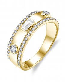 EMERALD CUT DIAMOND BAND (TR6553)