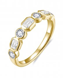 EMERALD CUT DIAMOND BAND (TR6561)