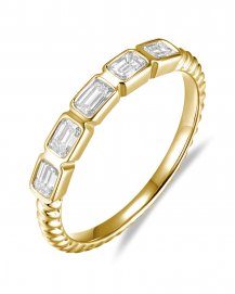 EMERALD CUT DIAMOND BAND (TR6613)