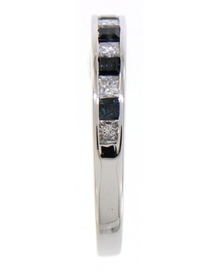 PRINCESS CUT COLORED STONE DIAMOND BAND (TR762)