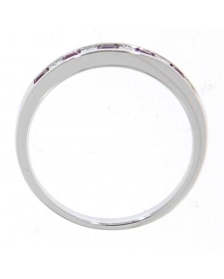 PRINCESS CUT COLORED STONE DIAMOND BAND (TR762)