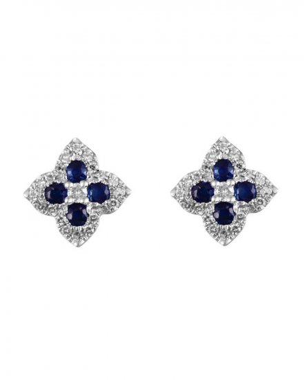 CLOVER STYLE SAPPHIRE DIAMOND STUDS (VE291)
