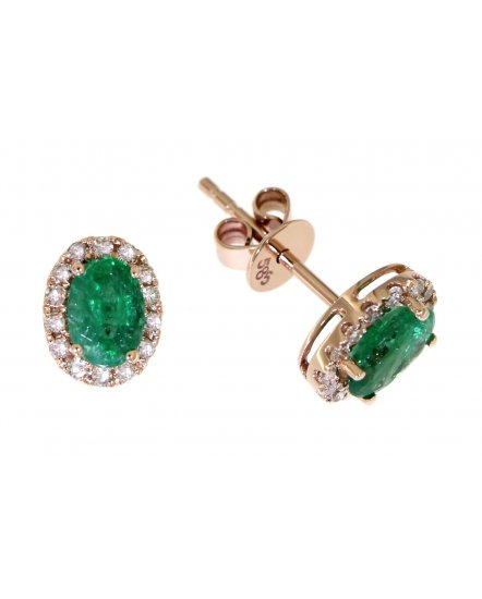 OVAL COLORED STONE DIAMOND STUDS (VE294)