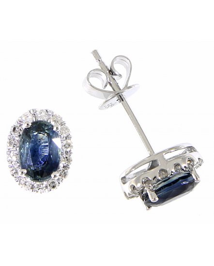 OVAL COLORED STONE DIAMOND STUDS (VE294)