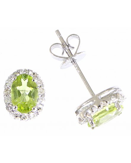 OVAL COLORED STONE DIAMOND STUDS (VE294)