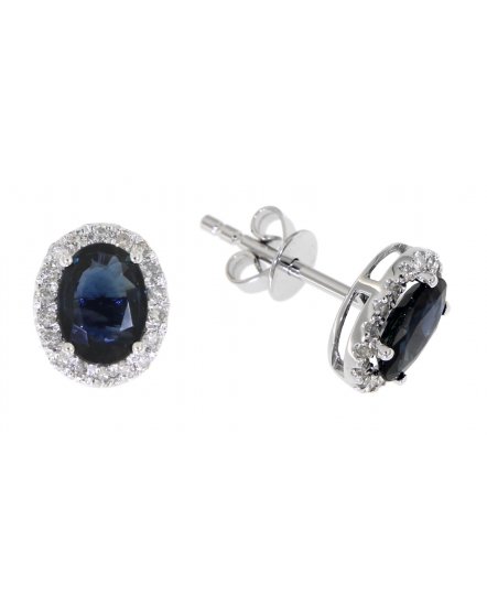 OVAL COLORED STONE DIAMOND STUDS (VE295)