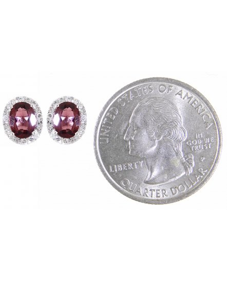 OVAL COLORED STONE DIAMOND STUDS (VE295)