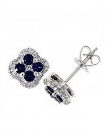 CLOVER STYLE COLORED STONE DIAMOND STUDS (VE359)
