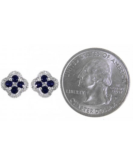 CLOVER STYLE COLORED STONE DIAMOND STUDS (VE359)