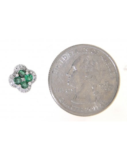 CLOVER STYLE COLORED STONE DIAMOND STUDS (VE359)