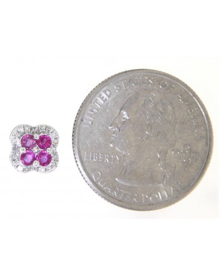 CLOVER STYLE COLORED STONE DIAMOND STUDS (VE359)