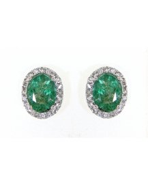 OVAL COLORED STONE DIAMOND STUDS (VE374)
