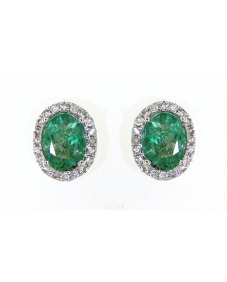 OVAL COLORED STONE DIAMOND STUDS (VE374)