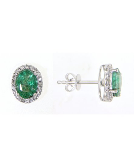 OVAL COLORED STONE DIAMOND STUDS (VE374)