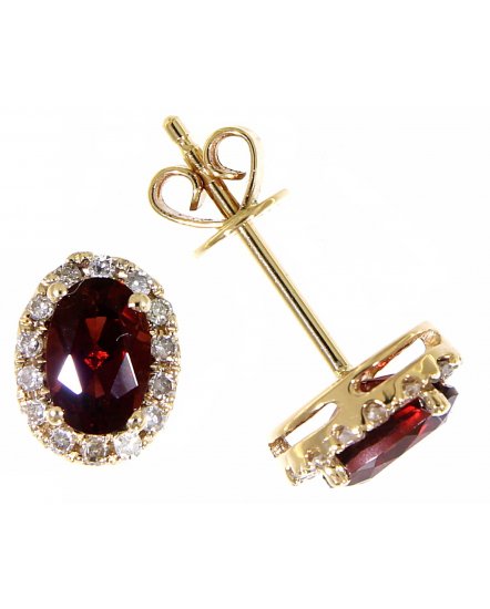 OVAL COLORED STONE DIAMOND STUDS (VE395)