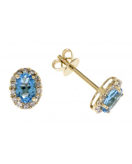 OVAL COLORED STONE DIAMOND STUDS (VE395)
