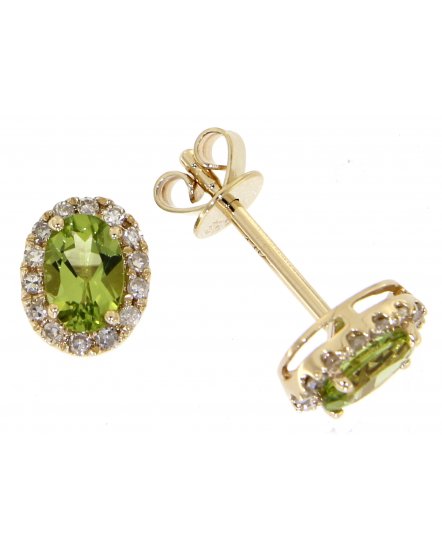 OVAL COLORED STONE DIAMOND STUDS (VE395)