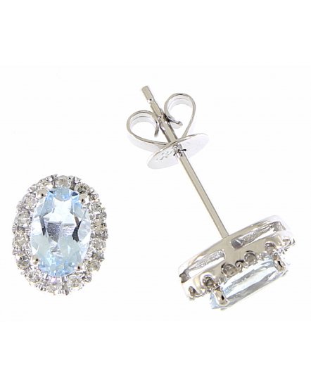 OVAL COLORED STONE DIAMOND STUDS (VE395)