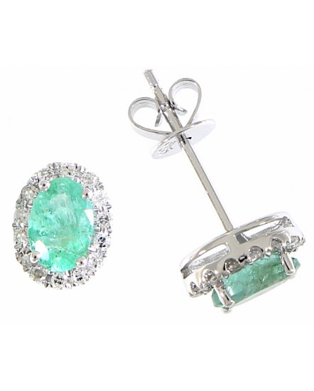 OVAL COLORED STONE DIAMOND STUDS (VE395)
