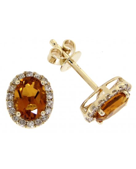 OVAL COLORED STONE DIAMOND STUDS (VE396)