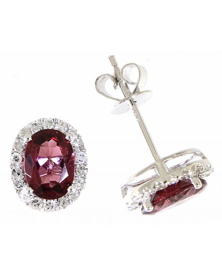 OVAL COLORED STONE DIAMOND STUDS (VE396)