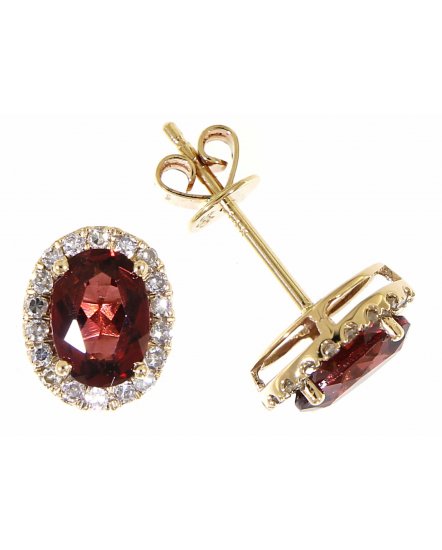 OVAL COLORED STONE DIAMOND STUDS (VE396)