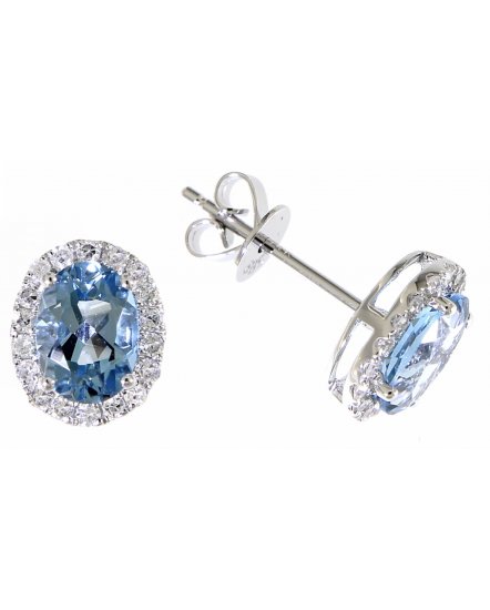 OVAL COLORED STONE DIAMOND STUDS (VE396)