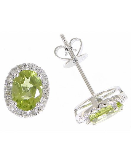 OVAL COLORED STONE DIAMOND STUDS (VE396)