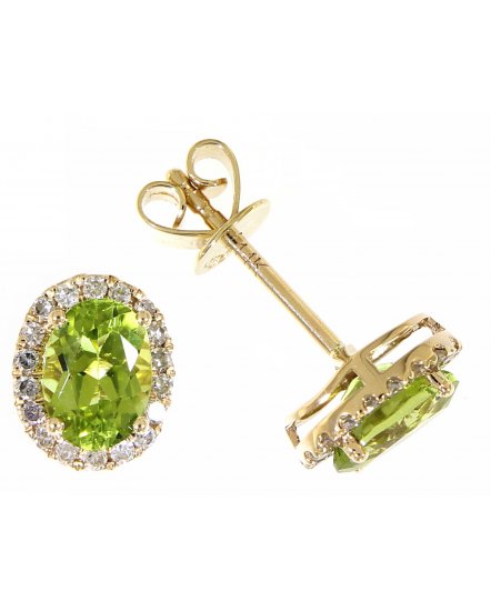 OVAL COLORED STONE DIAMOND STUDS (VE396)