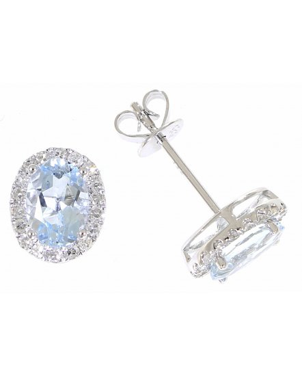 OVAL COLORED STONE DIAMOND STUDS (VE396)