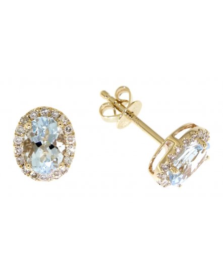 OVAL COLORED STONE DIAMOND STUDS (VE396)
