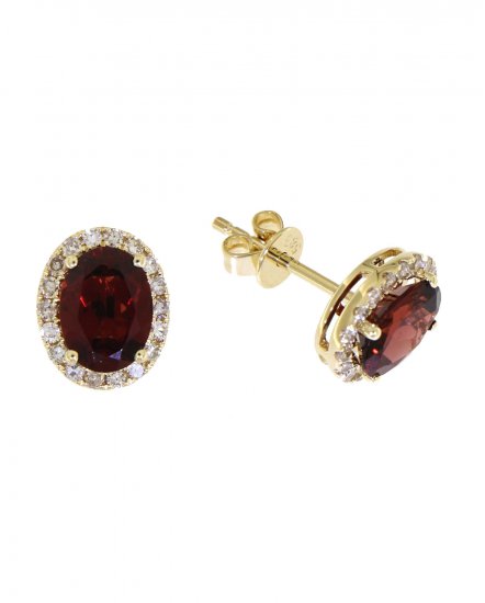 OVAL COLORED STONE DIAMOND STUDS (VE405)