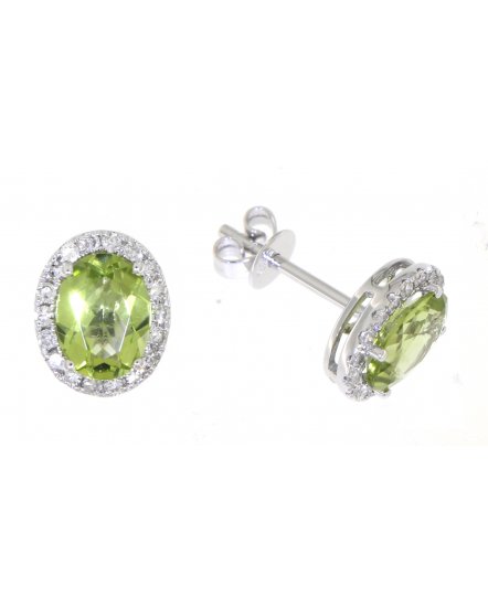 OVAL COLORED STONE DIAMOND STUDS (VE405)