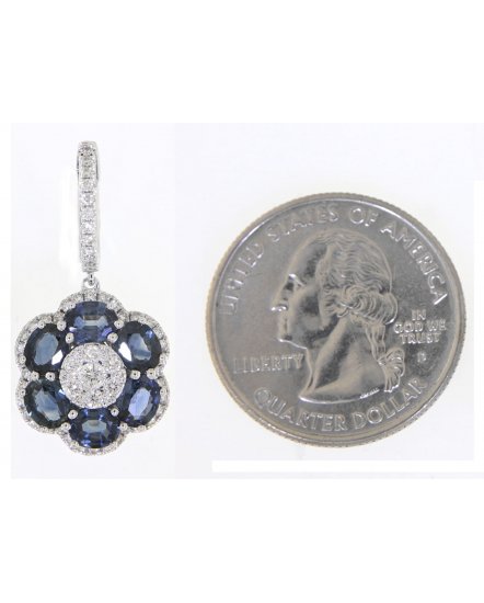 FLORAL STYLE SAPPHIRE DIAMOND DANGLING (VE418)