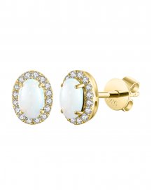 OVAL OPAL DIAMOND STUDS (VE442)