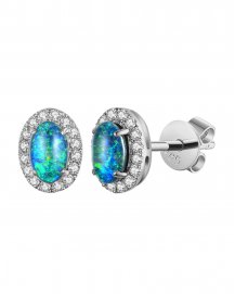 OVAL OPAL DIAMOND STUDS (VE443)