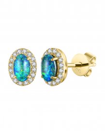 OVAL OPAL DIAMOND STUDS (VE443)