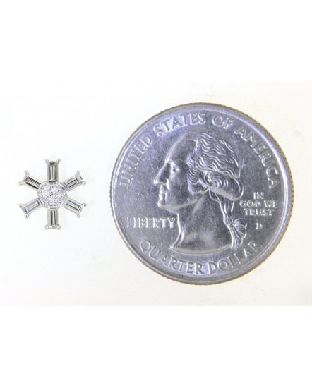 FLORAL STYLE BAGUETTE DIAMOND STUDS (VE451)