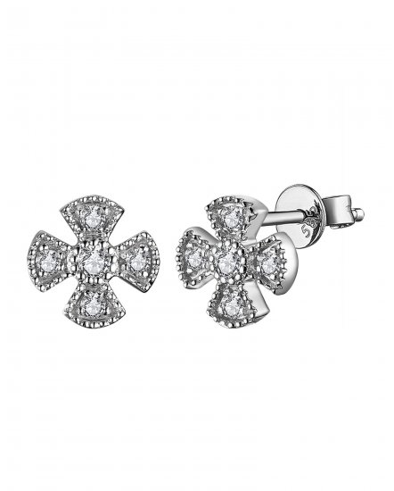 FOUR LEAF STYLE DIAMOND STUDS (VE456)