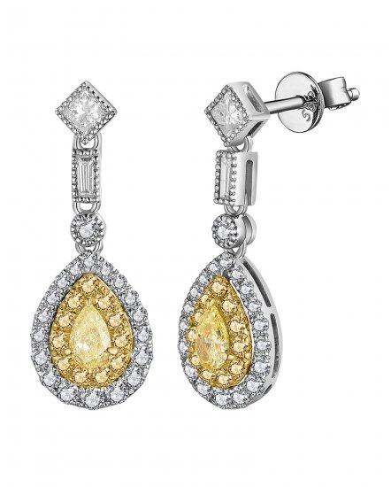 MULTI TONE PEAR DIAMOND DANGLING (VE460)