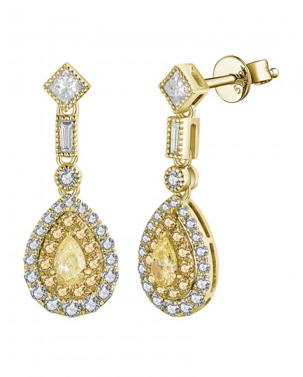 MULTI TONE PEAR DIAMOND DANGLING (VE460)
