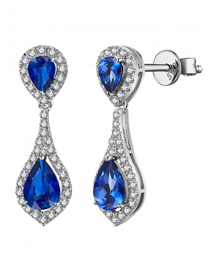 PEAR SAPPHIRE DIAMOND DANGLING (VE461)