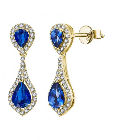 PEAR SAPPHIRE DIAMOND DANGLING (VE461)