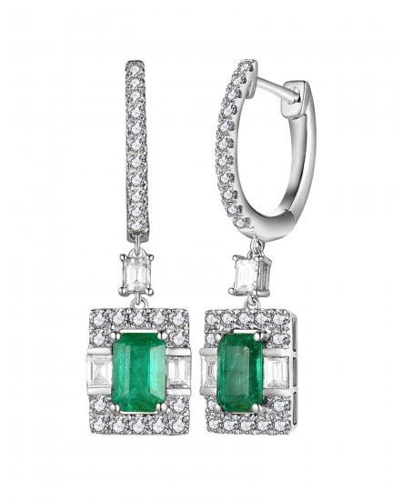 EMERALD CUT DIAMOND DANGLING (VE463)