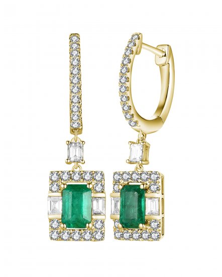 EMERALD CUT DIAMOND DANGLING (VE463)