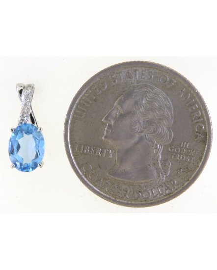 OVAL SWISS BLUE TOPAZ DIAMOND STUDS (VE473)